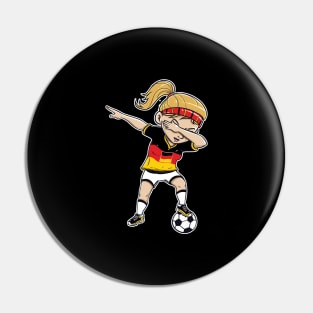 Dabbing Soccer Player Funny Germany Fan T-Shirt girl Pin