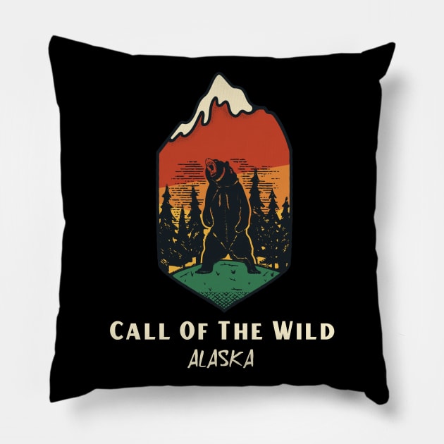 Call Of The Wild, winter sports, winter vacation, Hunting Season Pillow by Style Conscious