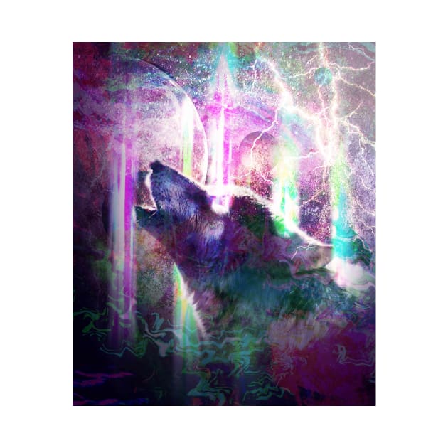 Psychedelic Trippy Wolf by Random Galaxy