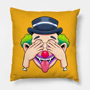 peek a boo clown Pillow
