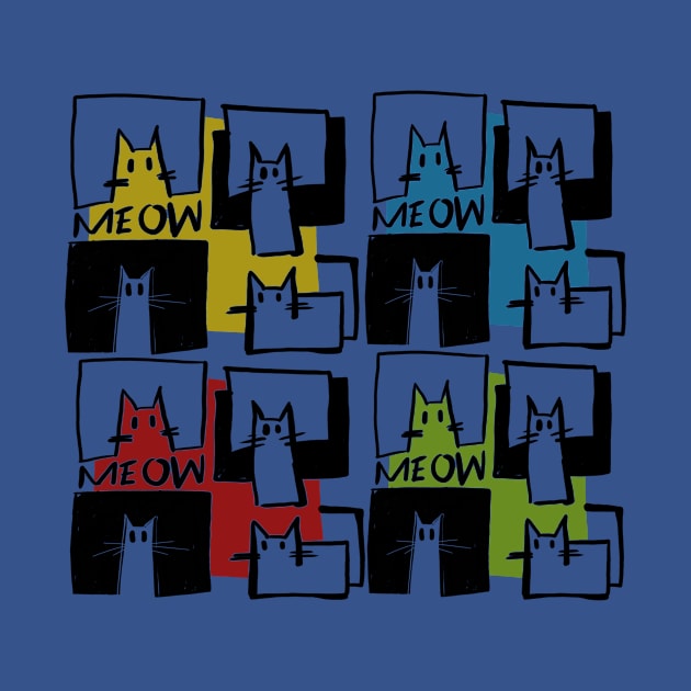 Cubist cats design by Handan