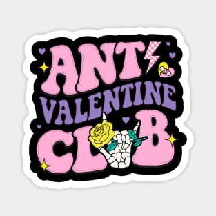 Anti Valentine Club Skeleton Yellow Rose Love Sucks Anti Love Magnet