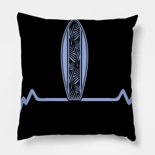 Heartbeat with surfboard Pillow