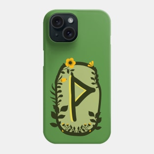 Wunjo Rune Flowery Design Phone Case