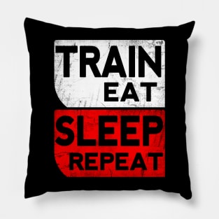 Train Eat Sleep Repeat Pillow