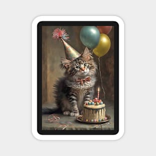 Maine Coon Cat Birthday Card Magnet
