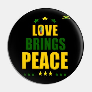 Peace & Love, Good Vibes, Reggae, Jamaica, Rasta Pin