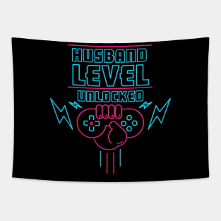 Husband Level Unlocked Gaming Tapestry