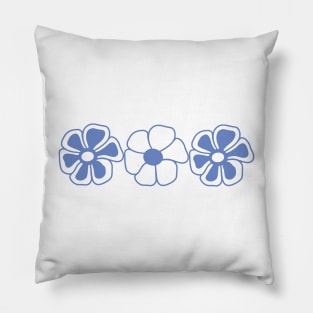 Cute Blue Flower Design Pillow