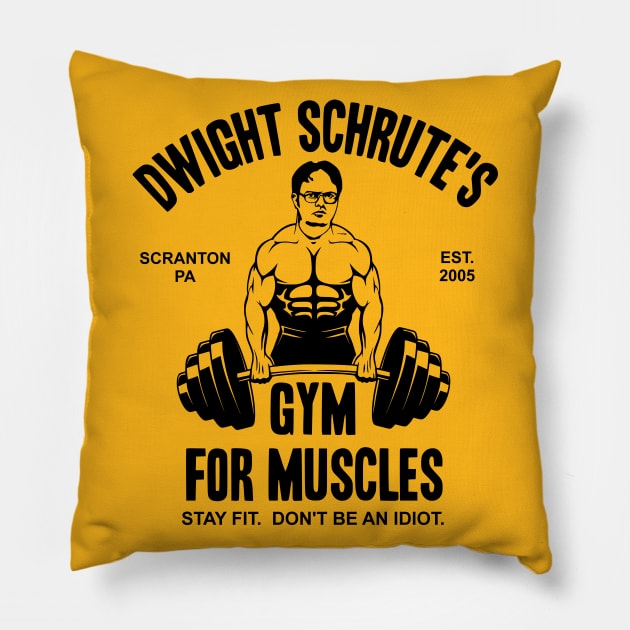 Dwight Schrute's Gym For Muscles Pillow by Bigfinz