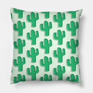 Cactus Pattern Green Pillow