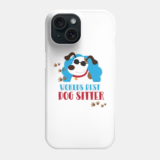 World's Best Dog Sitter Cool Mutt with Sunglasses Phone Case by JessDesigns