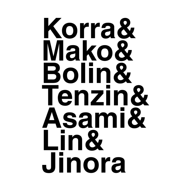 Legend Of Korra Helvetica List by DennisMcCarson