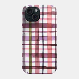 Watercolor gingham warm Phone Case