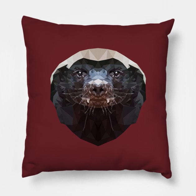 Honey badger Pillow by Edwardmhz