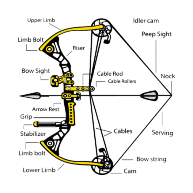 Anatomy of a Compound Bow Hunting Anatomy Of A Compound Bow Hunting TShirt TeePublic
