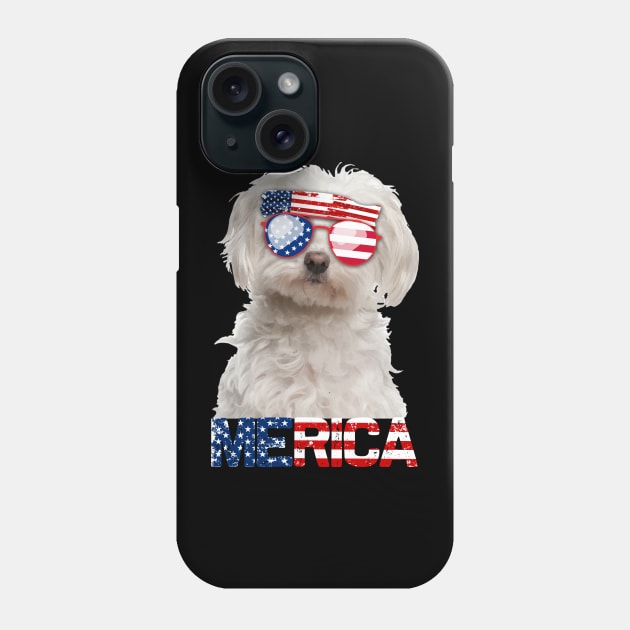 Merica Maltese Dog American Flag 4Th Of July Phone Case by jrgenbode