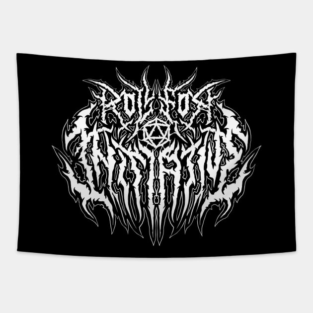 Roll for Initiative - Death Metal Logo Tapestry by Brootal Branding