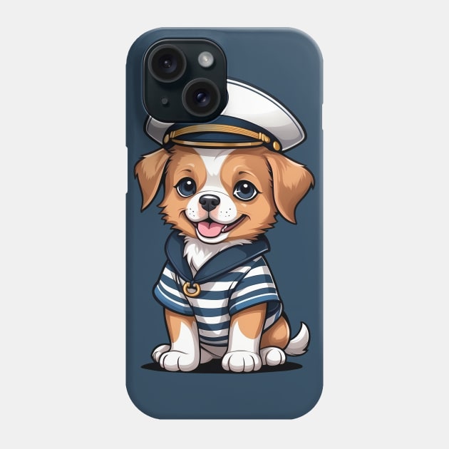 Cute Puppy Wearing Sailor Outfit Phone Case by Leon Star Shop