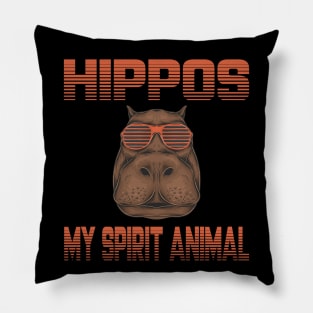 Hippos Are My Spirit Animal Hippopotamus Hippo Lover Gift Pillow