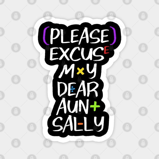 Please Excuse My Dear Aunt Sally Magnet by TextTees