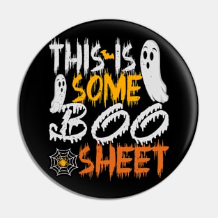 This Is Boo Sheet Ghost Retro Halloween Costume Men Women Pin