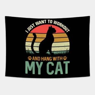 vintage funny cats t shirt Tapestry
