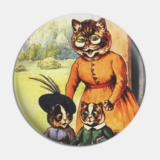 Kittens Off to School by Louis Wain Pin