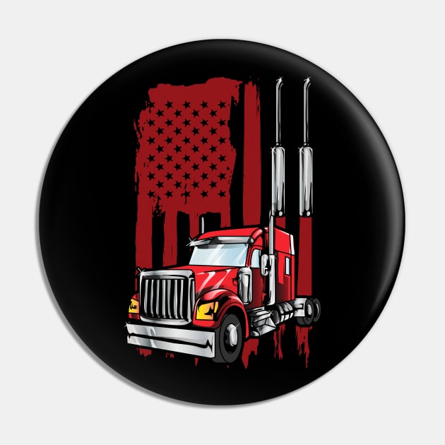 American Flag Semi Truck Driver Gifts Truck Lovers Trucker - Truck