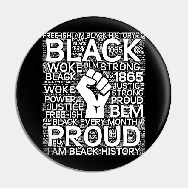 I Am Black History Month - Black Power Fist Pin by blackartmattersshop