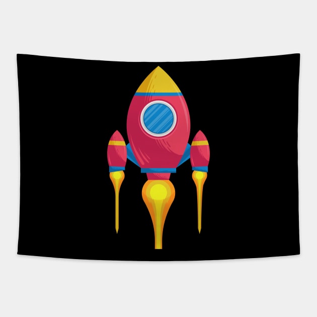 Space Rocket Tapestry by Mako Design 