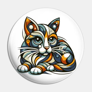 Pop art cat illustration. cubism cat illustration Pin