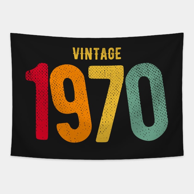 Retro Vintage 1970 birthday design Tapestry by PlusAdore