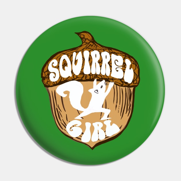 Squirrel Girl warrior pose on Acorn funny squirrel rescue or squirrelly girl Pin by BrederWorks