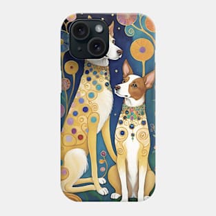 Gustav Klimt's Colorful Canine Whimsy: Vibrant Dog Illustration Phone Case