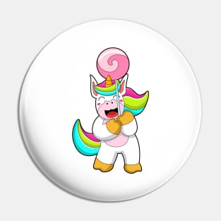 Unicorn with Lollipop Pin