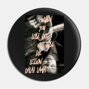 Dalai Lama Quote Blush Black and White Peaceful portrait Pin