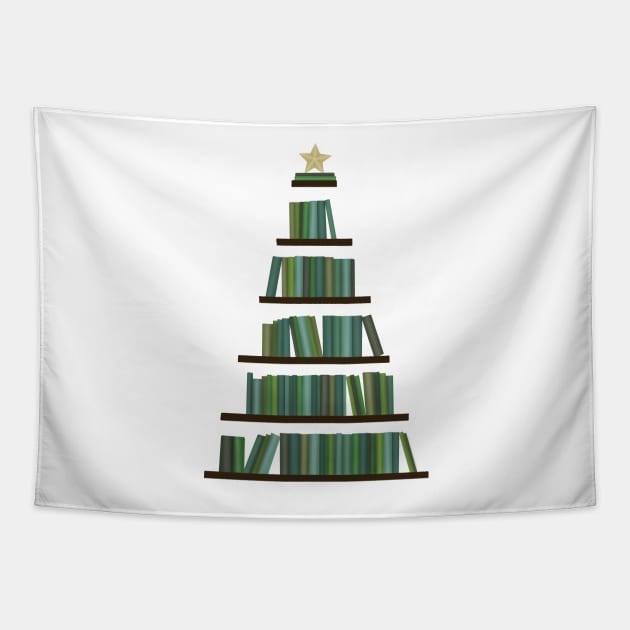 Bookmas tree (christmas) Tapestry by Becky-Marie