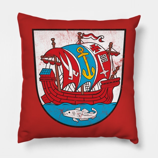 Bremerhaven - Vintage Style Coat of Arms Design Pillow by DankFutura