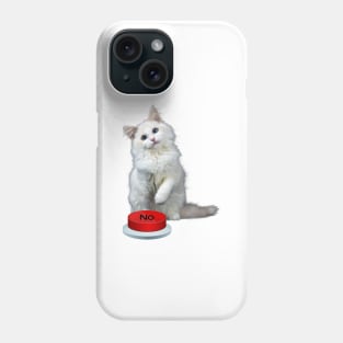 Cat with red button Phone Case