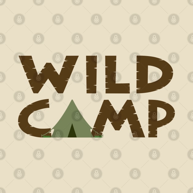 WILD CAMP Typography+Tent Illustration by NataliePaskell