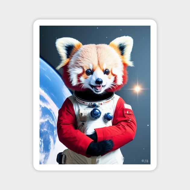 Happy Red Panda Astronaut Magnet by Pickledjo