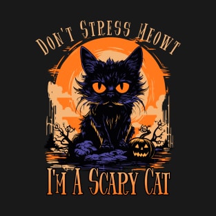 Funny Cat Halloween Costume, Halloween Men, Women, Don't Stress Meowt I'm a Scary Cat T-Shirt
