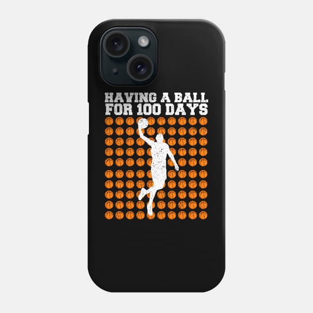 Retro 100th Day Of School, Basketball 100th Day Balls Phone Case by artbyhintze