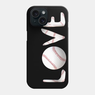 Baseball Love for Baseball Fans (White Letters) Phone Case