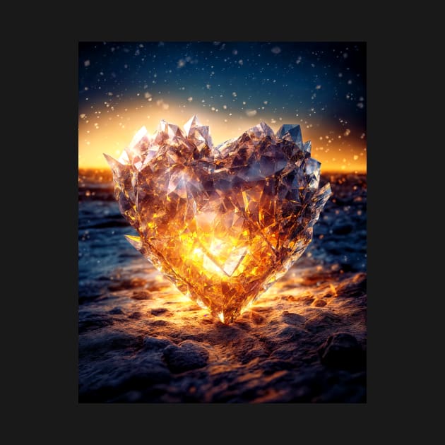 Crystal Heart With Fire Inside - Valentine by jecphotography