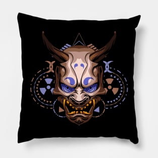 japan mask oni samurai Pillow