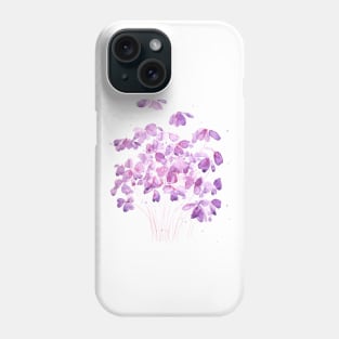 purple clover leaf  watercolor arts 2021 Phone Case