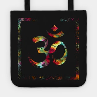 Tie Die Painted Ohm Symbol Squared Tote