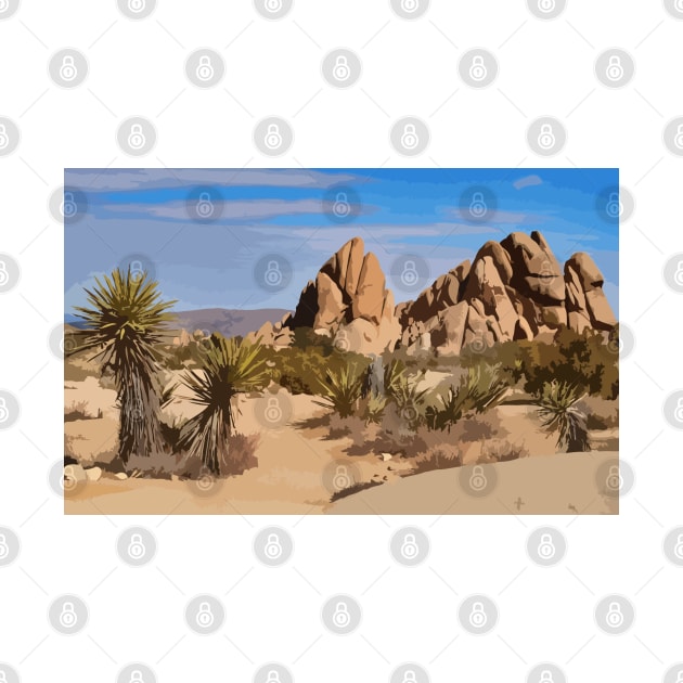 Joshua Tree National Park Digital Painting by gktb